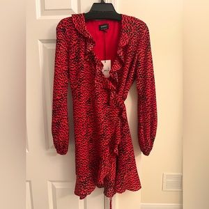 Bardot leopard wrap dress